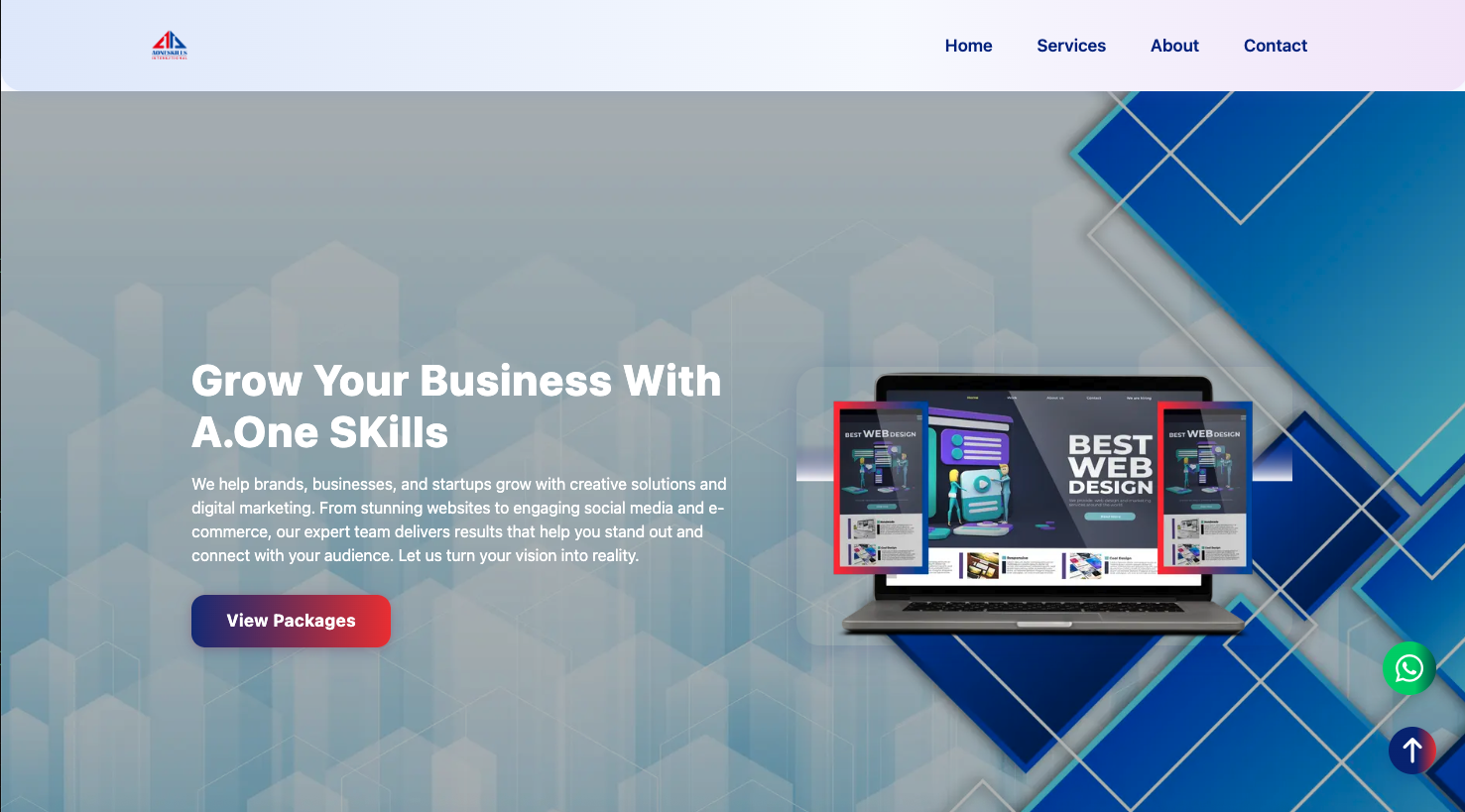 AOne Skills - Corporate Website screenshot